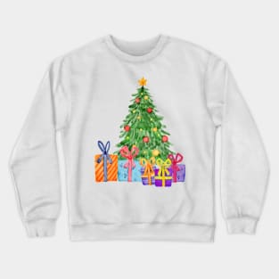 Christmas Tree star shine even a little eggnog and mistletoe Crewneck Sweatshirt